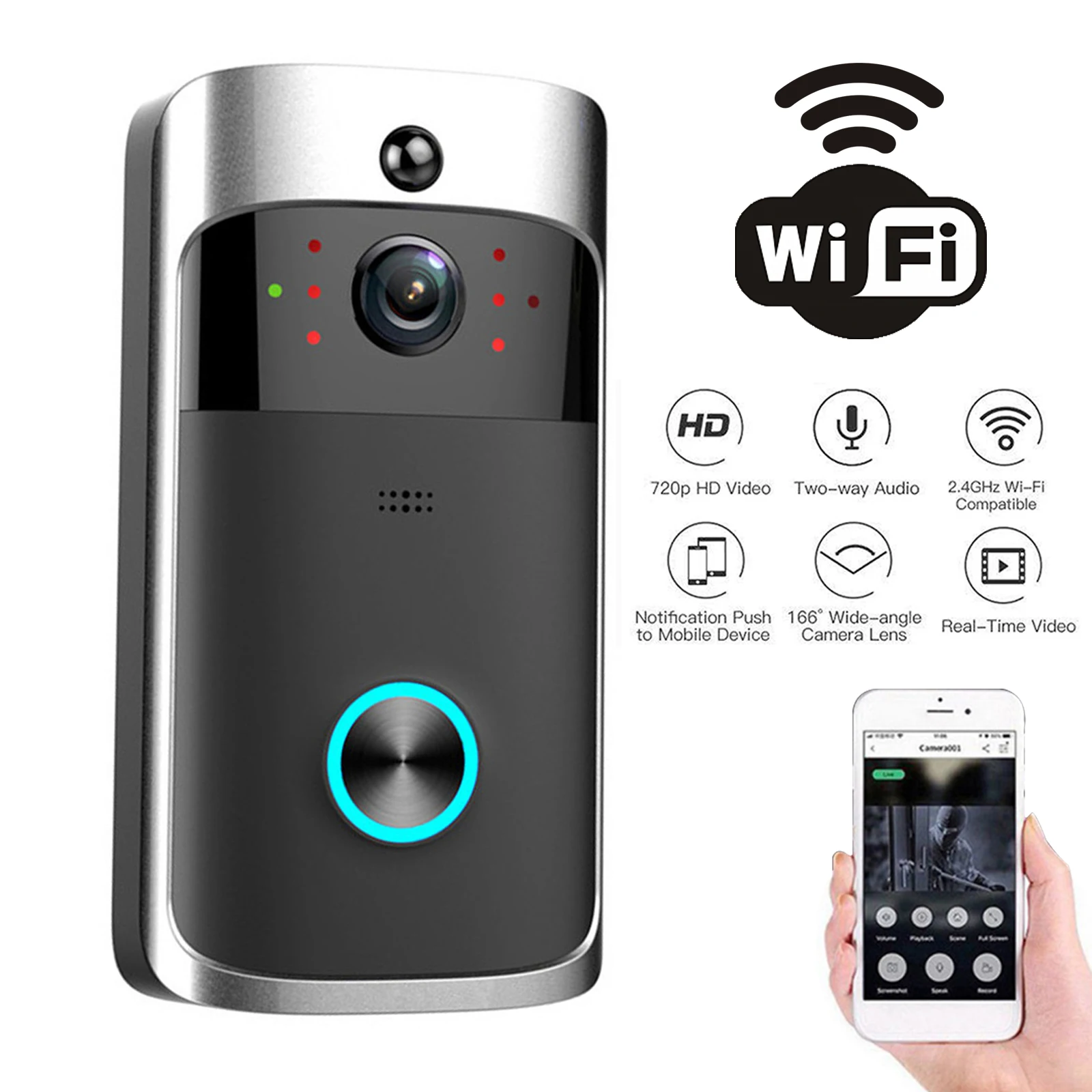 Home Security Bell - 2026 신형 V5 비디오 도어벨 와이파이