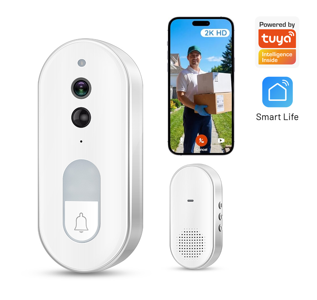 Home Security Bell - Tuya 스마트 비디오 초인종 무선 1080P