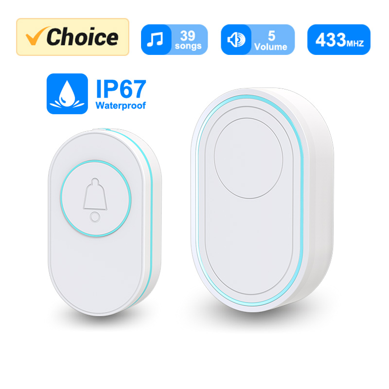 Home Security Bell - 무선 초인종 IP67 방수 야외 버튼