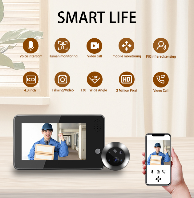 Home Security Video - 4.3인치 투야 스마트라이프 WiFi 도어벨 비주얼