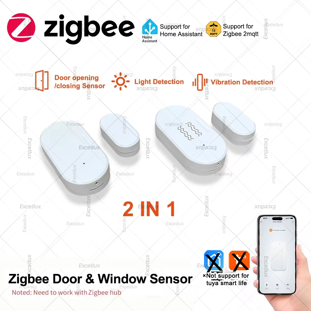 Zigbee 3.0 밝기/진동 센서가있는 도어 윈도우  - Home Security Device 리뷰 및 가격