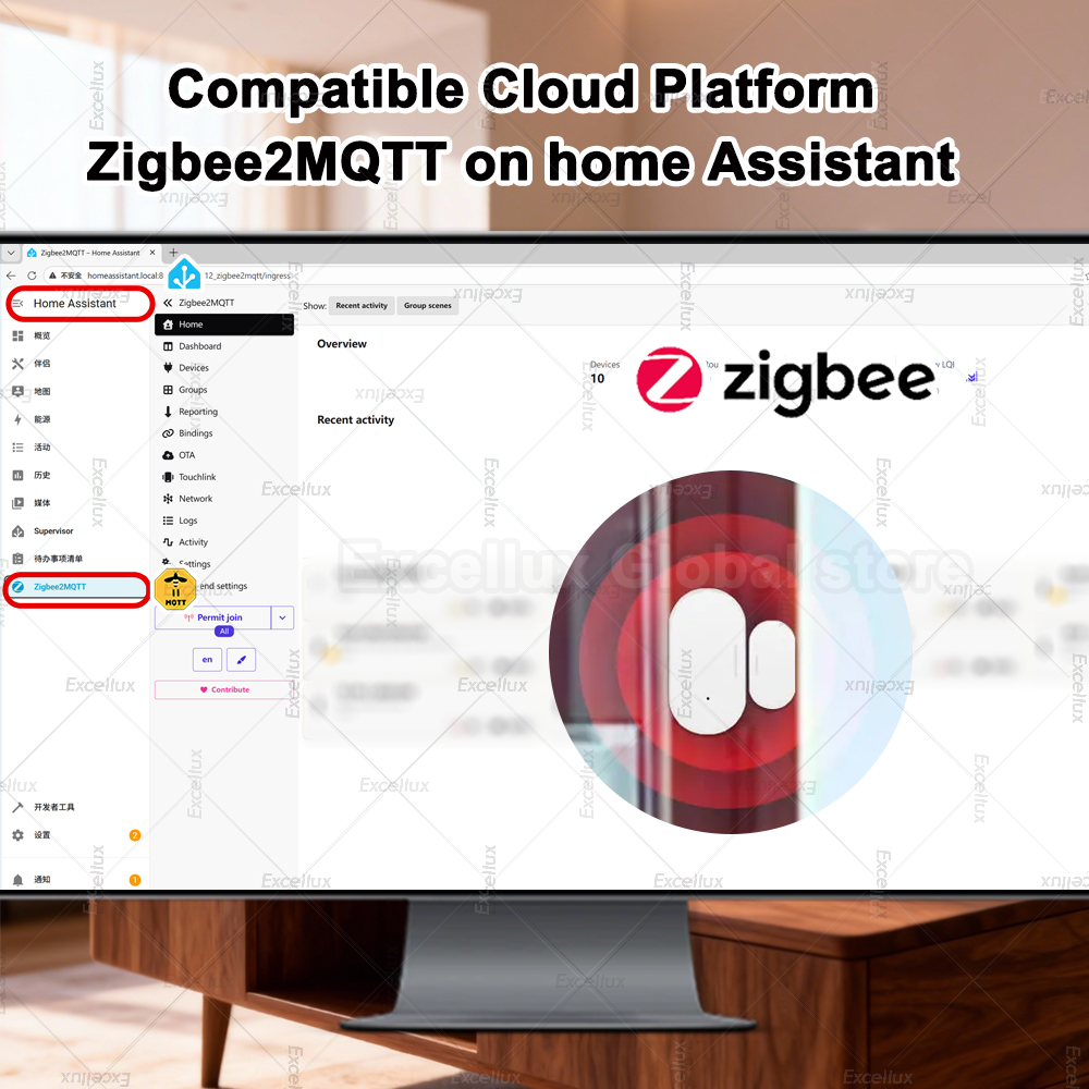 Zigbee 3.0 밝기/진동 센서가있는 도어 윈도우  - Home Security Device 리뷰 및 가격