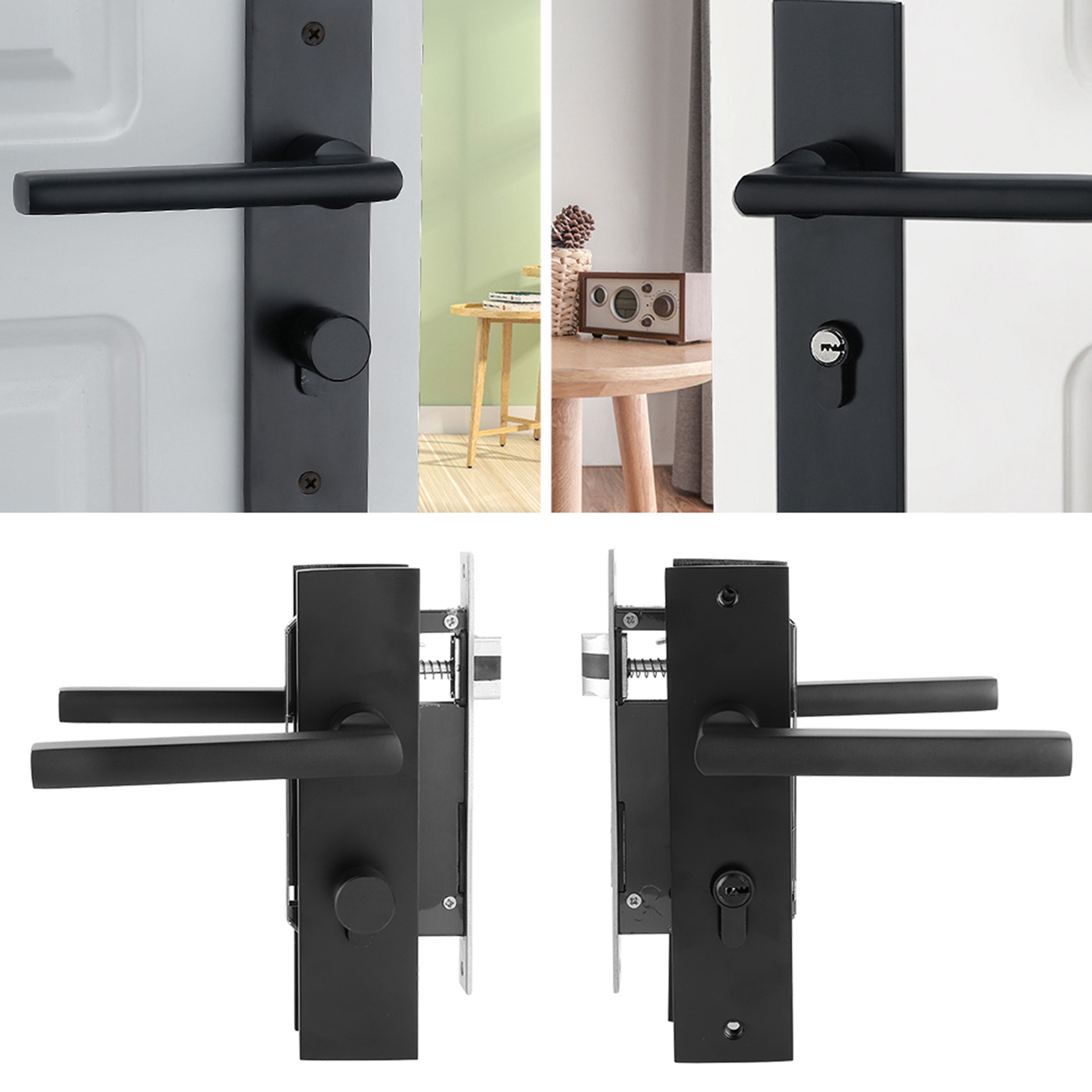 공간 알루미늄 침실 도어 잠금 장치 홈 보안 침실 핸들 - Home Security Essential 리뷰 및 가격