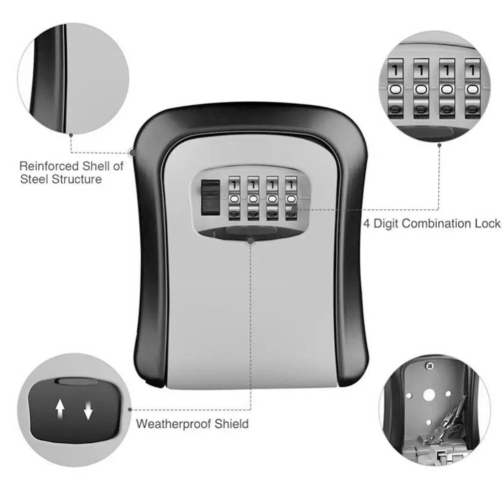 벽걸이형 키 보관함 4자리 비밀번호 코드 보안 잠금장치 - Home Security Essential 리뷰 및 가격