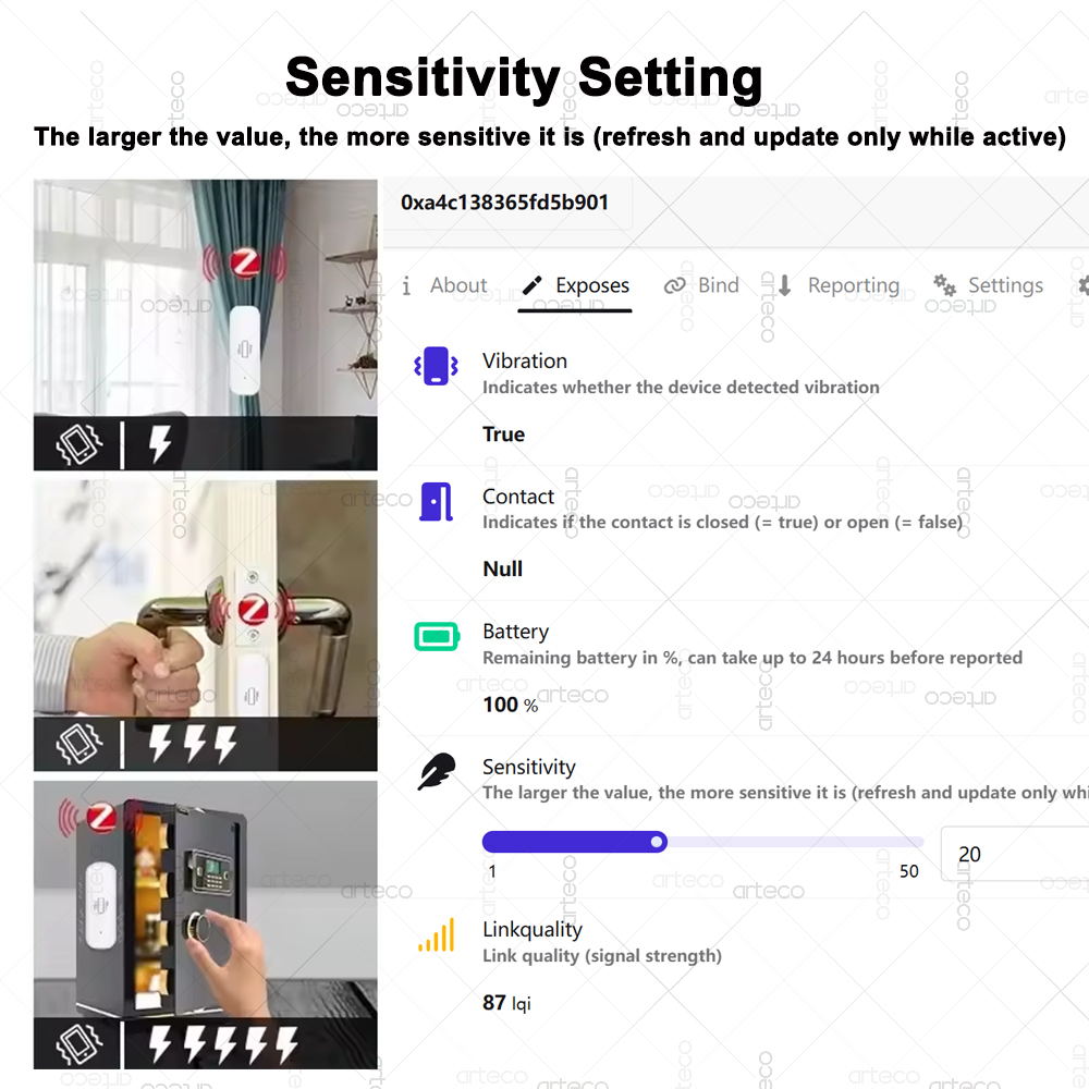 스마트 ZigBee 3.0 진동 센서 원격 모니터 홈  - Home Security Device 리뷰 및 가격