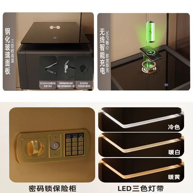 보안 다기능 무선 충전 비밀번호 잠금 침대 옆 테이블  - Home Security America 리뷰 및 가격
