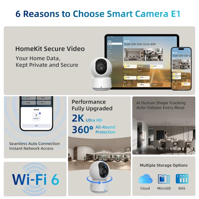 오리지널 아카라 스마트 카메라 E1 2K 1296P 3 - Home Security Diy 리뷰 및 가격