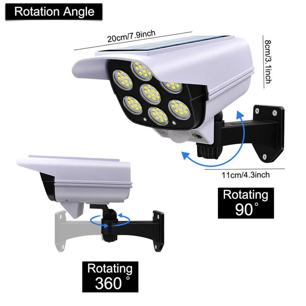 야외 태양 빛 모션 센서 보안 더미 카메라 무선 홍수  - Home Security Features 리뷰 및 가격