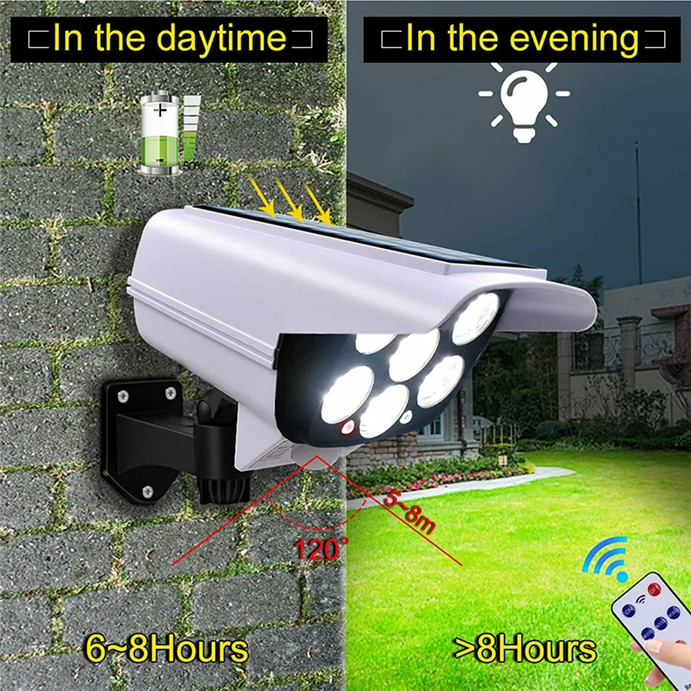야외 태양 빛 모션 센서 보안 더미 카메라 무선 홍수  - Home Security Features 리뷰 및 가격