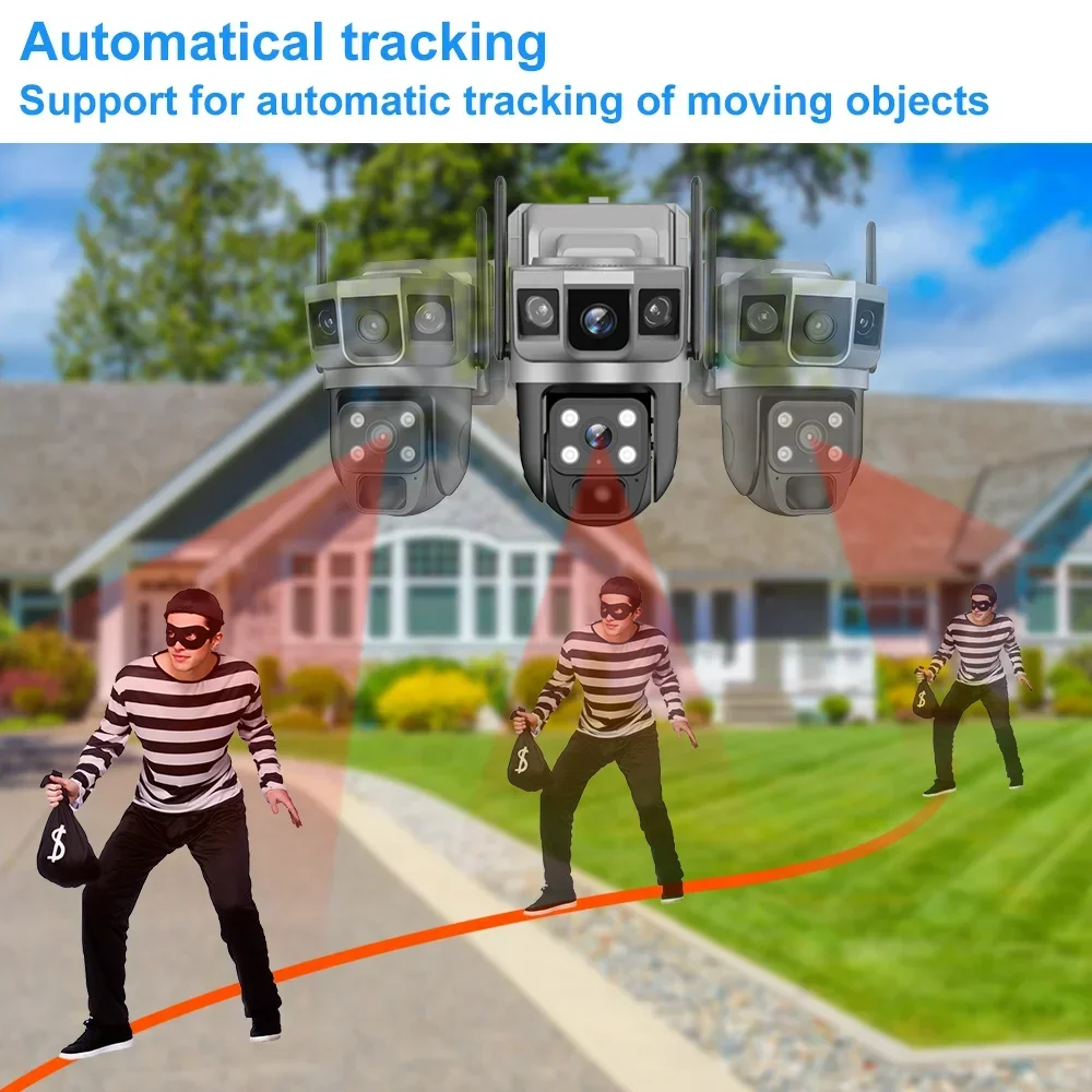 V380 4K 3화면 4G 카메라 태양광 배터리 PIR - Home Security Features 리뷰 및 가격