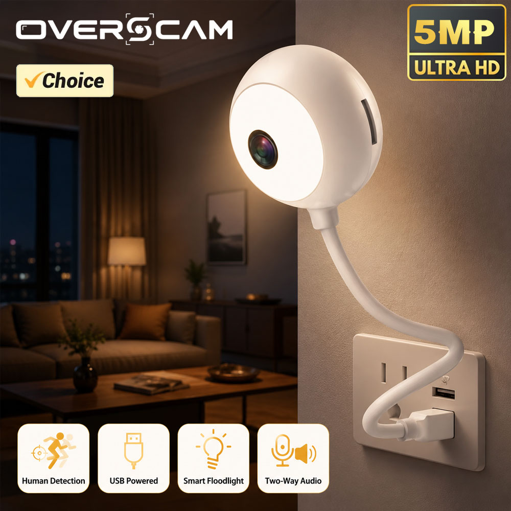 5MP 미니 WiFi USB 플러그인 IP 카메라 인체 - Home Security Flood Lights 리뷰 및 가격