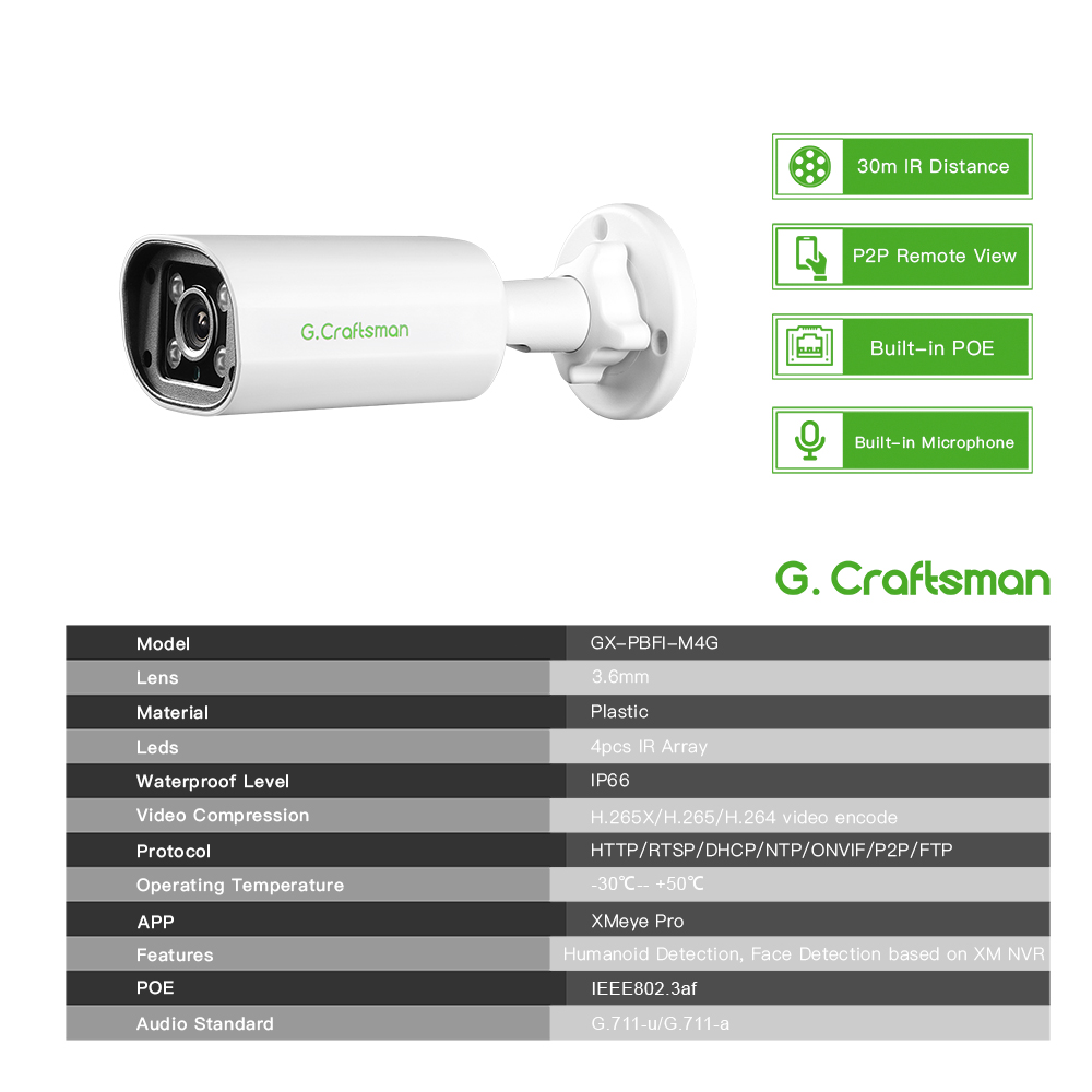C GC PB 4MP POE IP 카메라, 내장 마이크 - Home Security Features 리뷰 및 가격