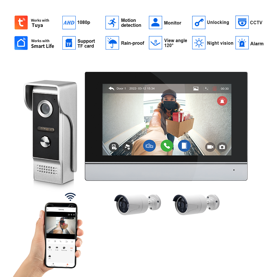 7인치 IPS 스크린 2MP 투야 원격 제어 WIFI  - Home Security Diy 리뷰 및 가격