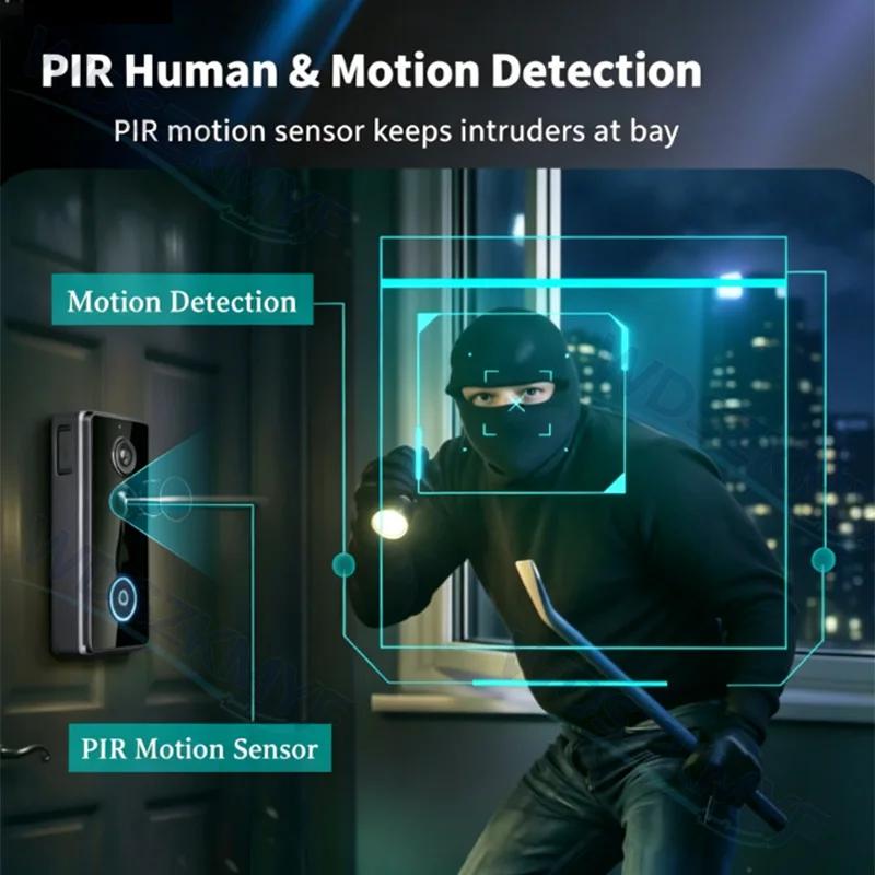 새로운 방수 무선 초인종 카메라 4.3인치 IPS 스크 - Home Security Bell 리뷰 및 가격